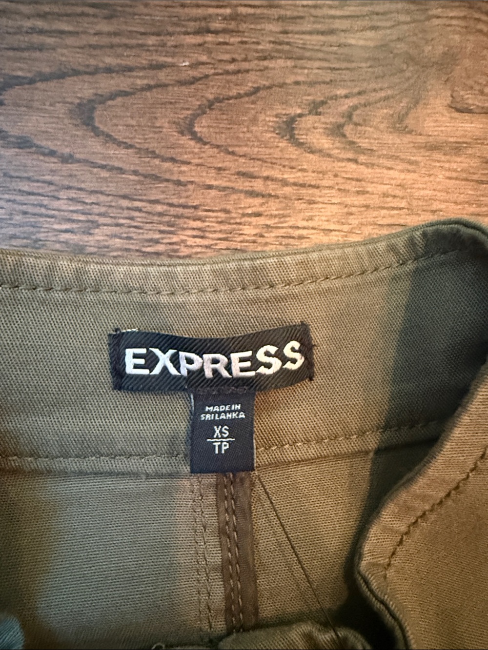 Express Olive Green Button-Front Jacket - Picture 2 of 3